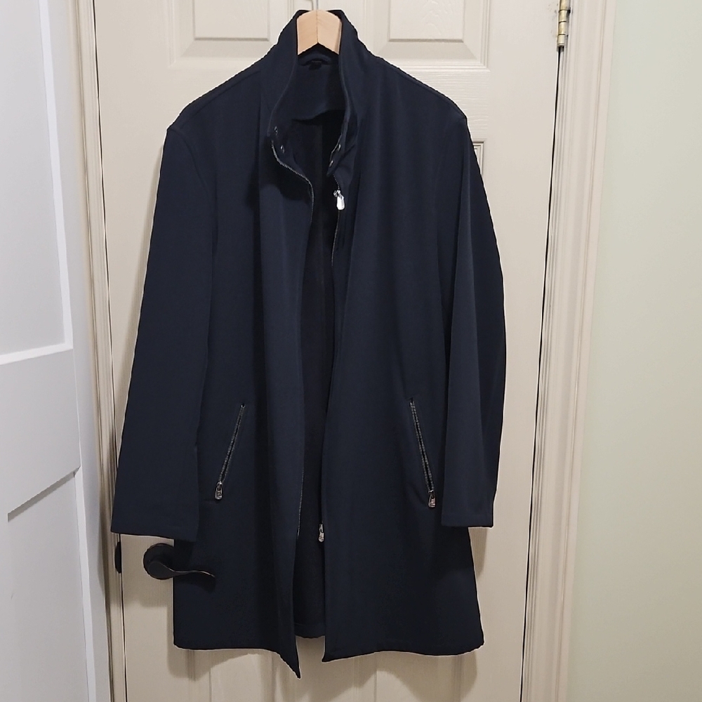 Armani Collezioni Men Dark Navy Coat Jacket